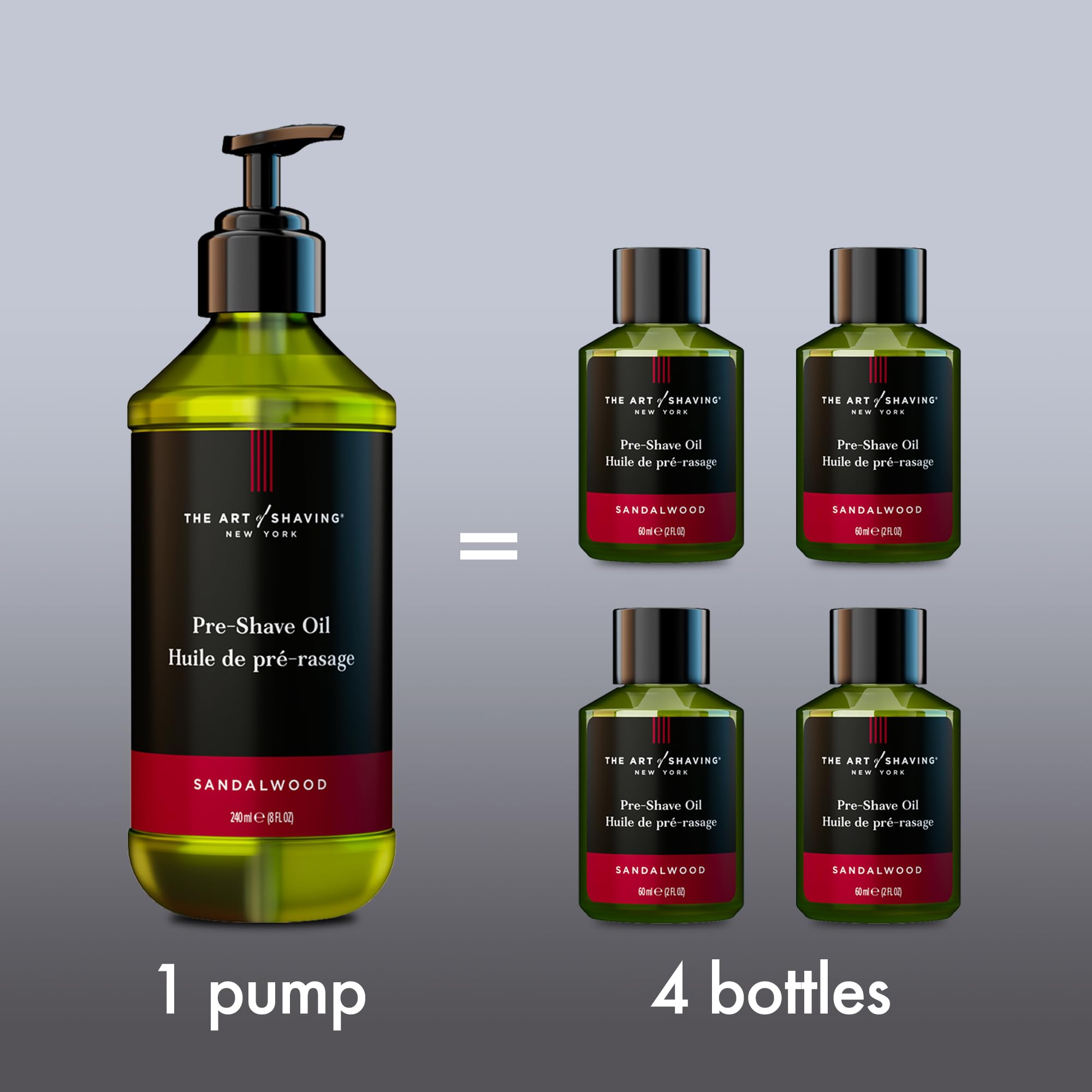 The Art of Shaving oil pouring a drop to demonstrate easy dosing and conditioning benefit