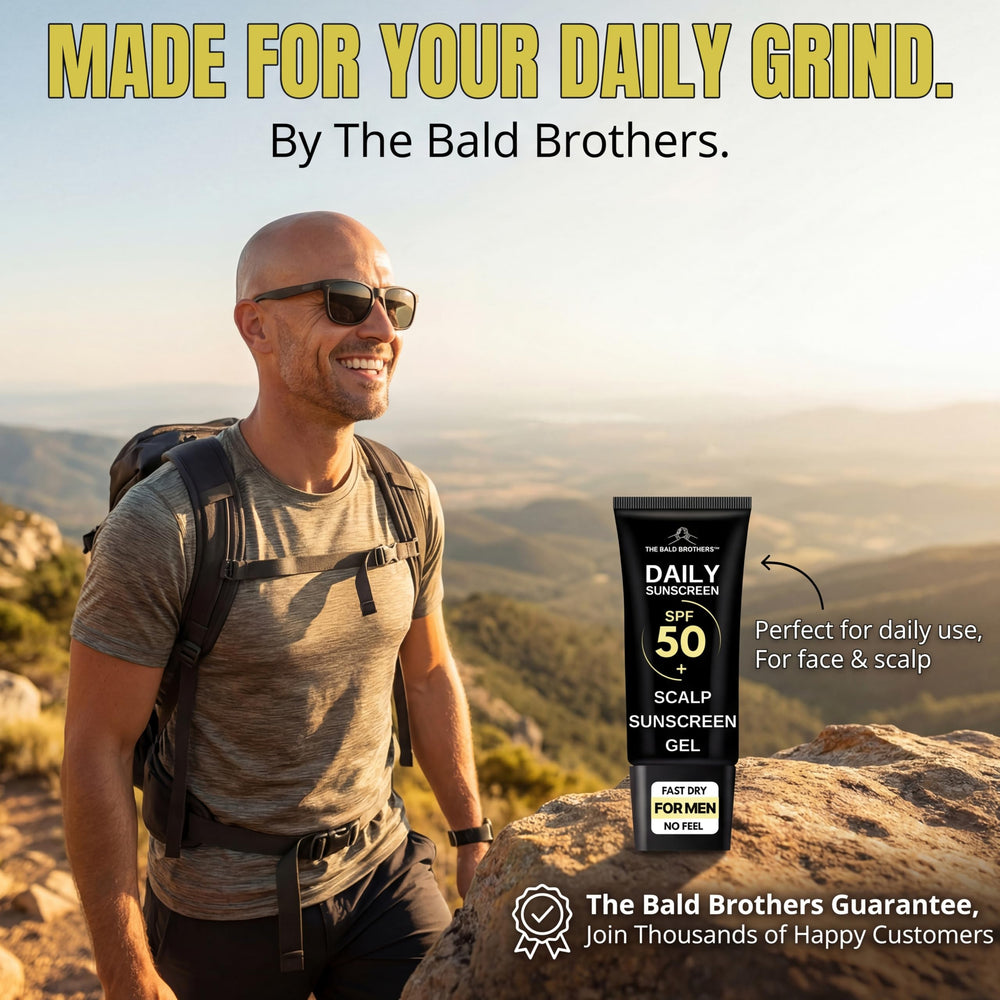 The Bald Brothers applied under a cap showing comfortable, non-sticky wear