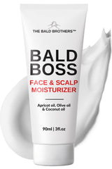 The Bald Brothers front packaging shows label and compact 3 fl oz size, easy storage benefit
