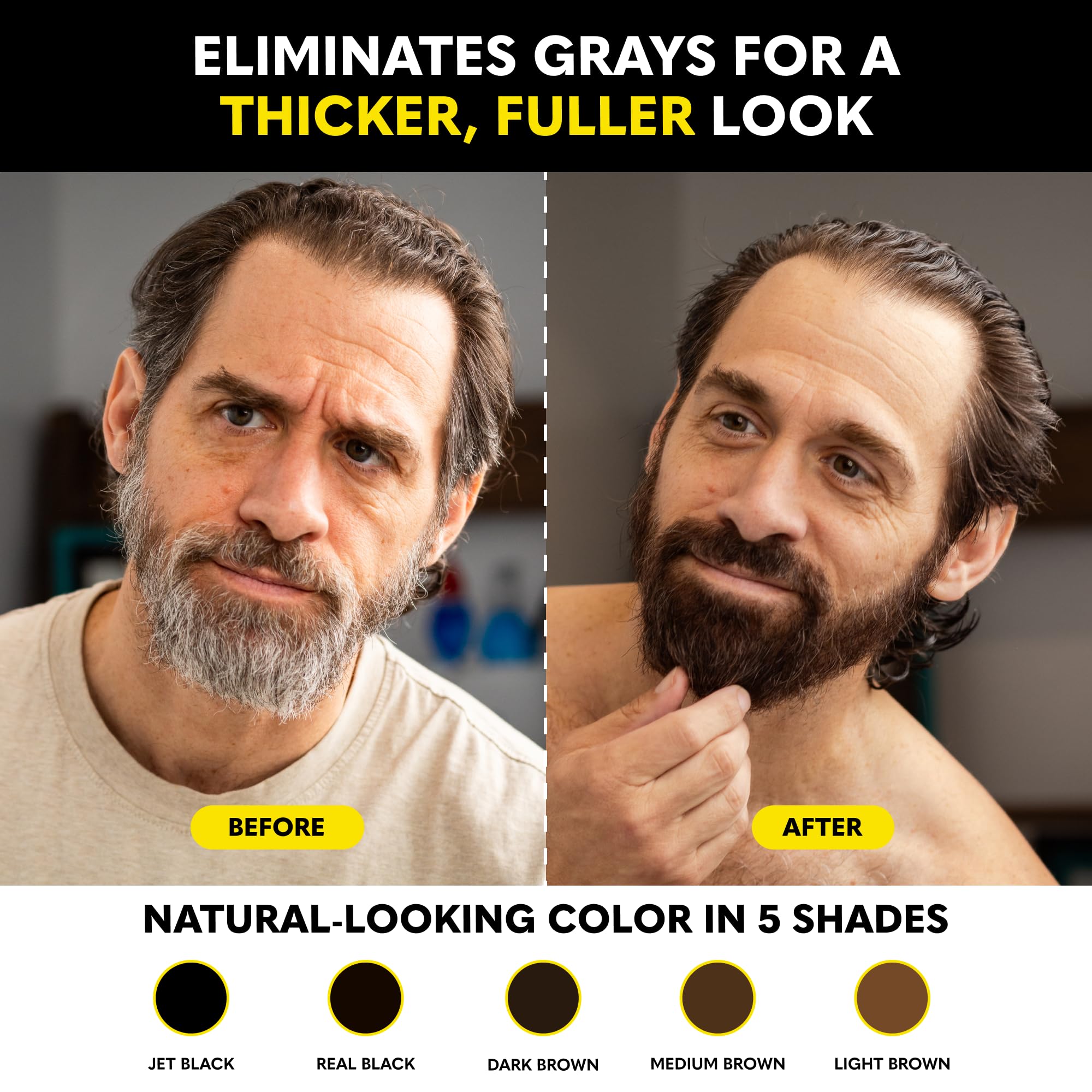 The Beard Club applied on beard in progress illustrating precise, no-drip coverage for facial hair
