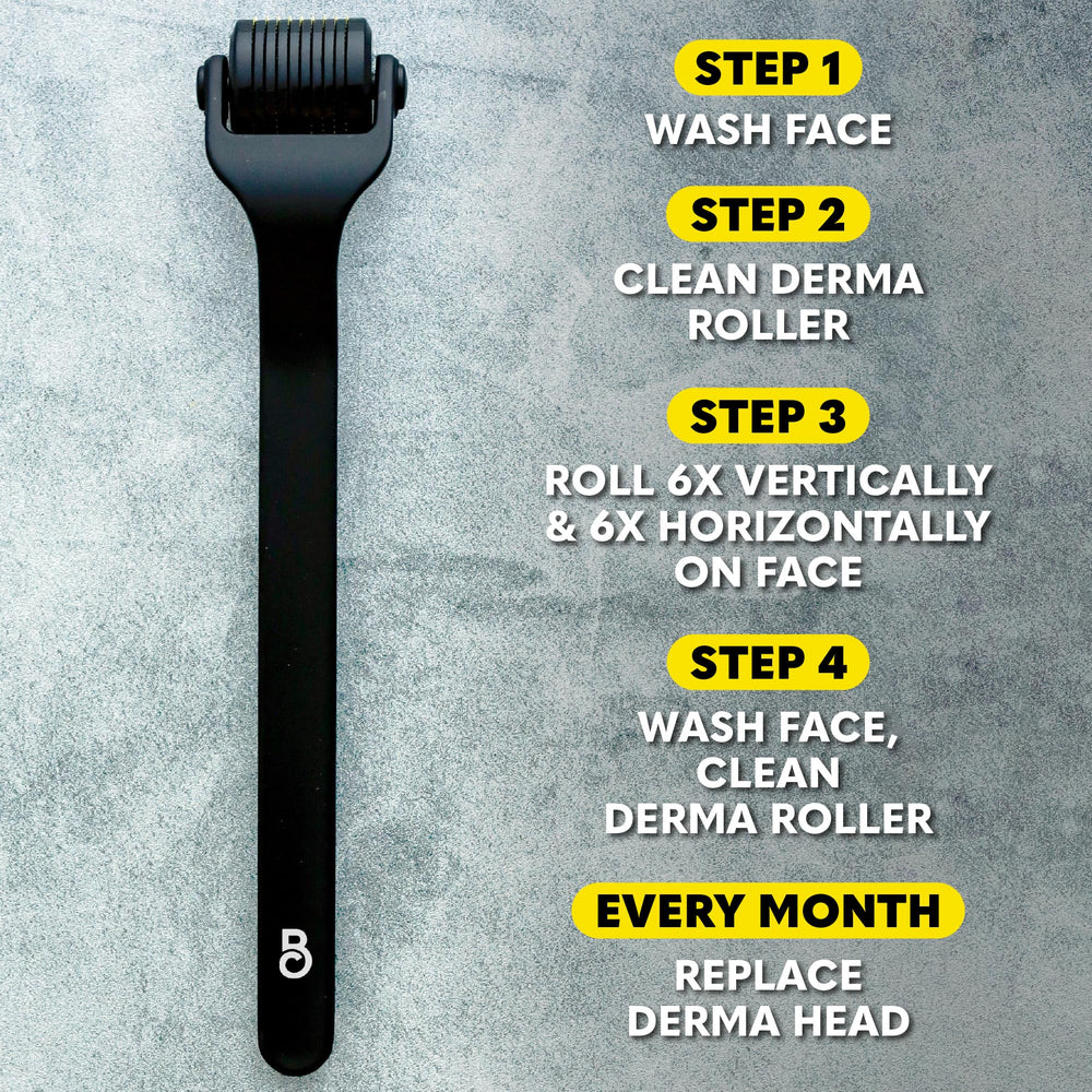 Cleaning and storage setup for The Beard Club roller showing hygienic maintenance