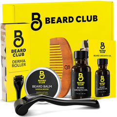 The Beard Club front packaging showing the full grooming gift set for easy purchase