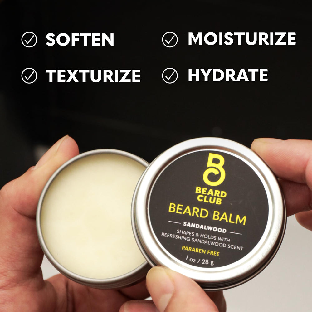 The Beard Club oil application on beard showing easy absorption and soothing benefit