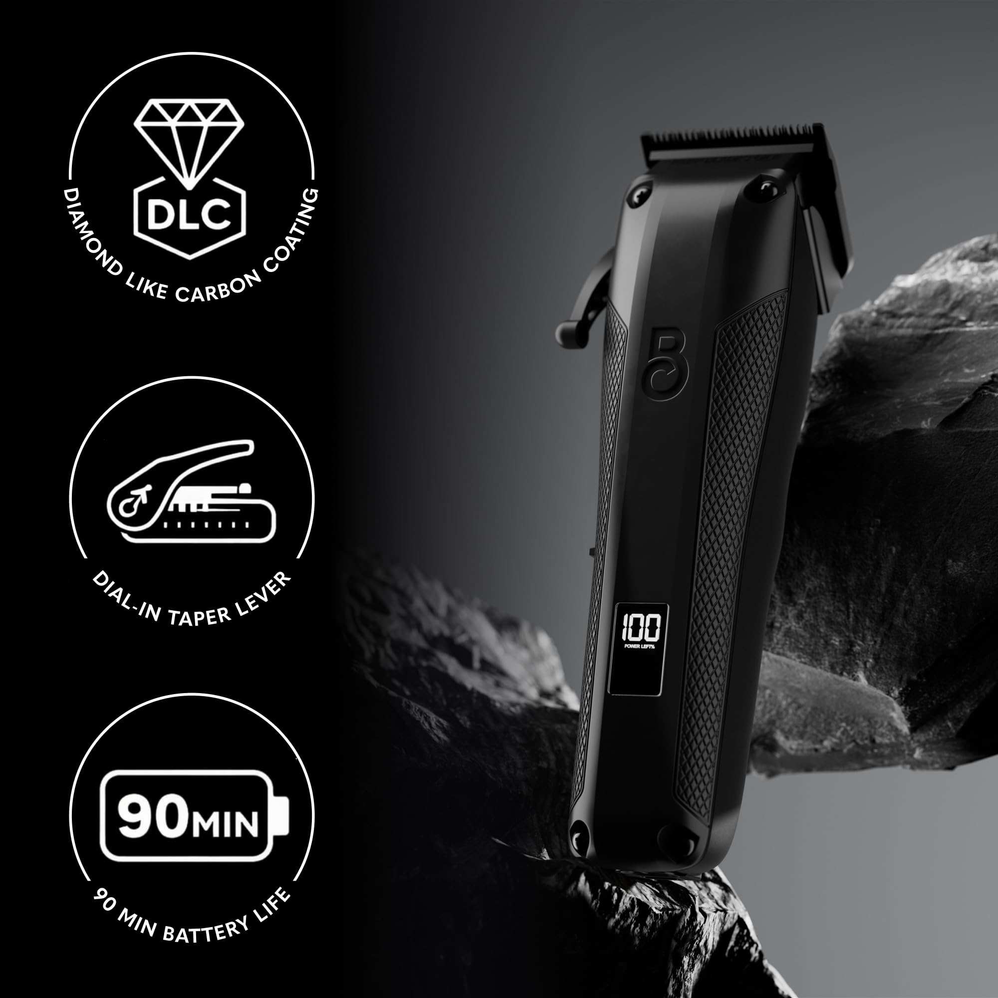 The Beard Club blade close-up showing DLC coating and sharp teeth for precise cutting