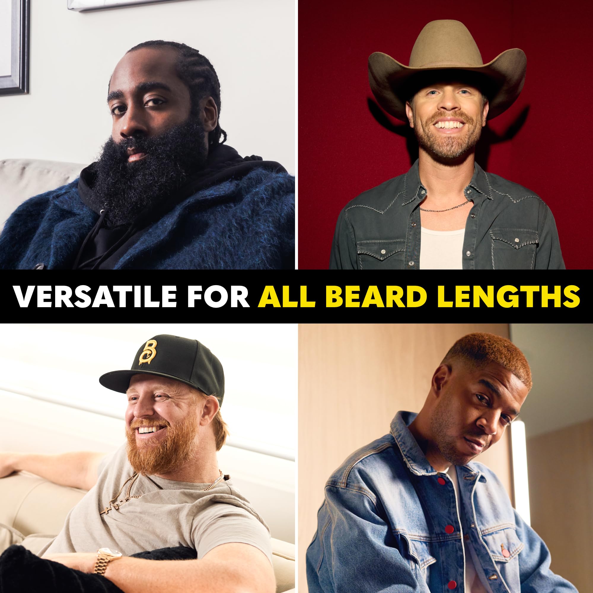 The Beard Club in-use trimming a beard to demonstrate clean lines and quick shaping
