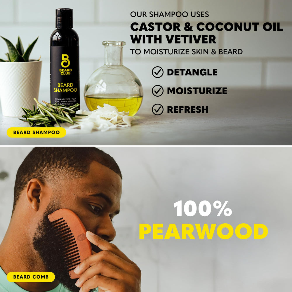 The Beard Club beard shampoo lathering in hand, cleanses and refreshes beard fibers