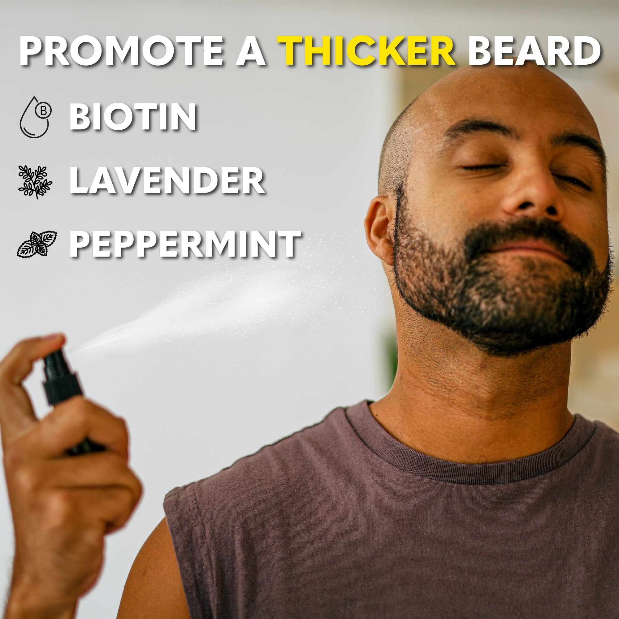 The Beard Club spray applicator close-up for easy, even coverage benefit