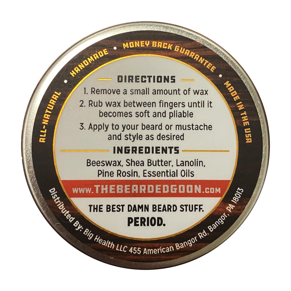 The Bearded Goon mustache close-up demonstrating precise curl hold benefit
