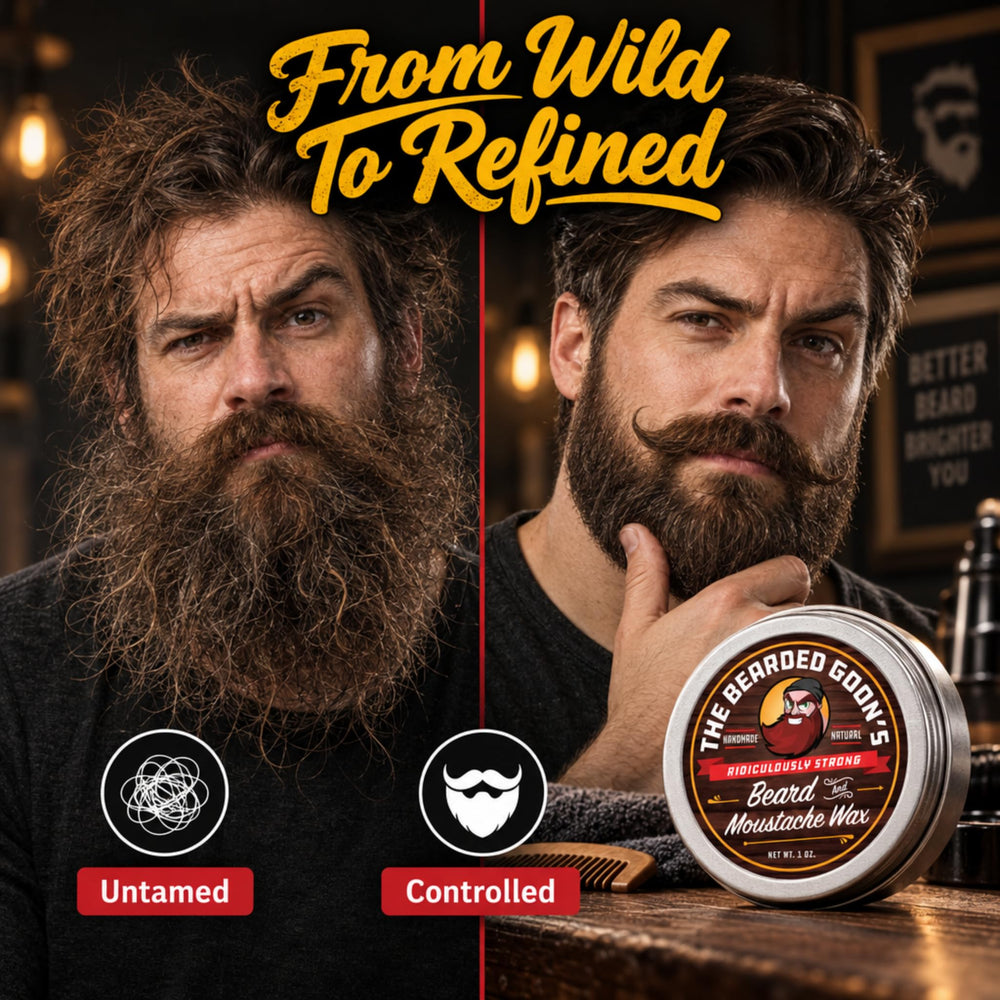 The Bearded Goon beside a coin to illustrate 1 oz size and portability benefit