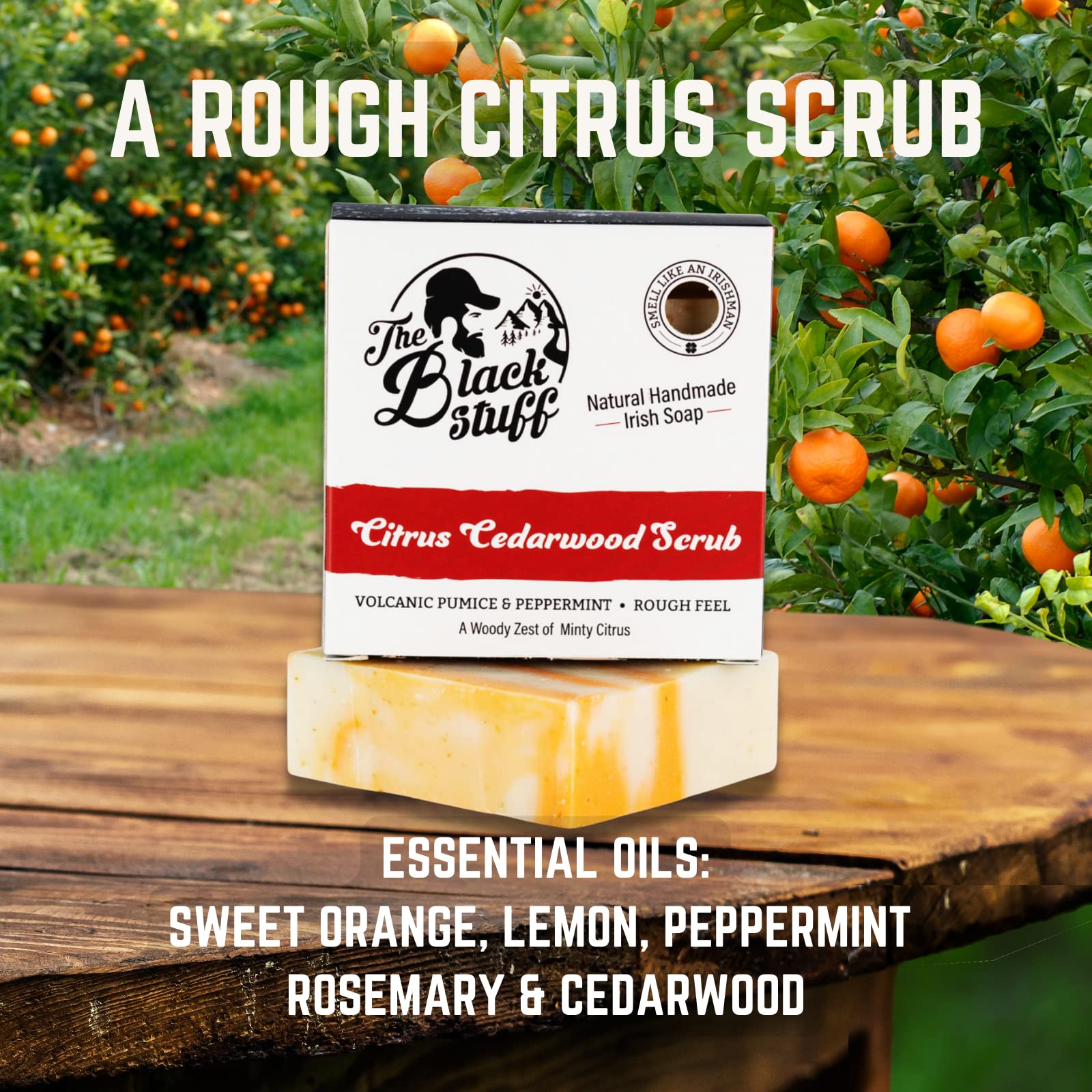The Black Stuff citrus cedarwood lather detail demonstrating rich foam and refreshing cleanse benefit