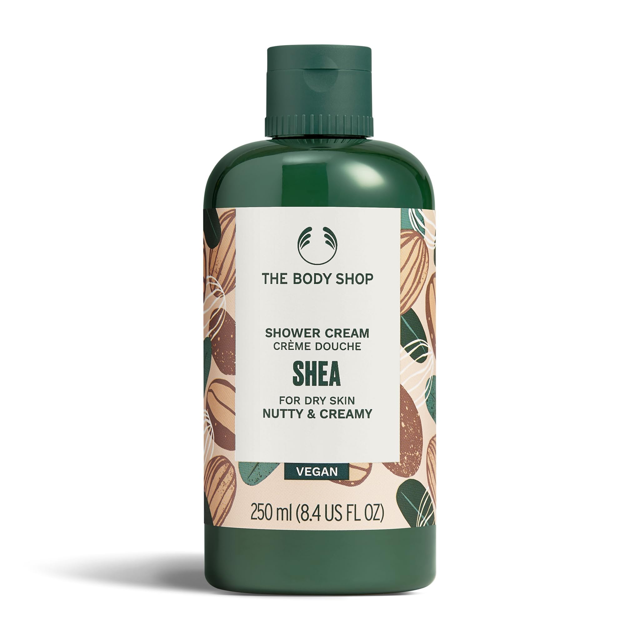 The Body Shop front bottle image showing nourishing shower cream benefits