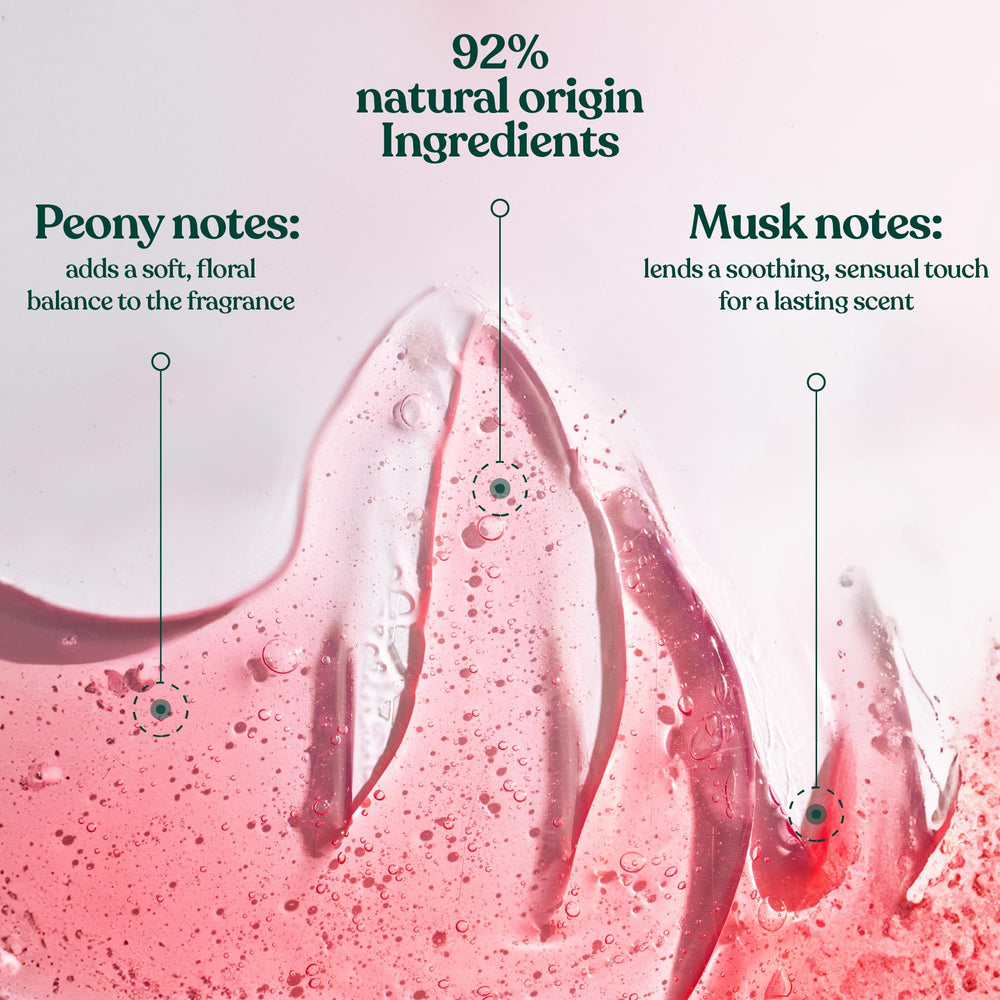 The Body Shop foamy texture on palm demonstrating rich lather