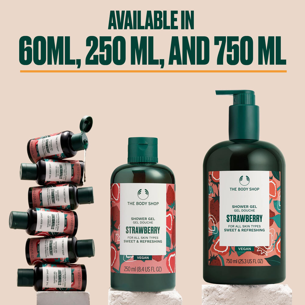Bathroom shelf styled with The Body Shop gel evoking everyday indulgence