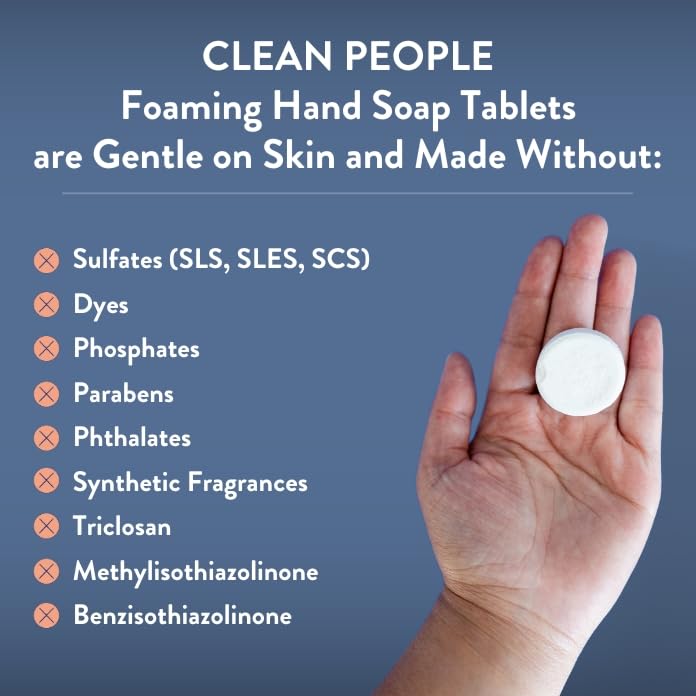 THE CLEAN PEOPLE tablet dissolving in foaming pump bottle for quick refills
