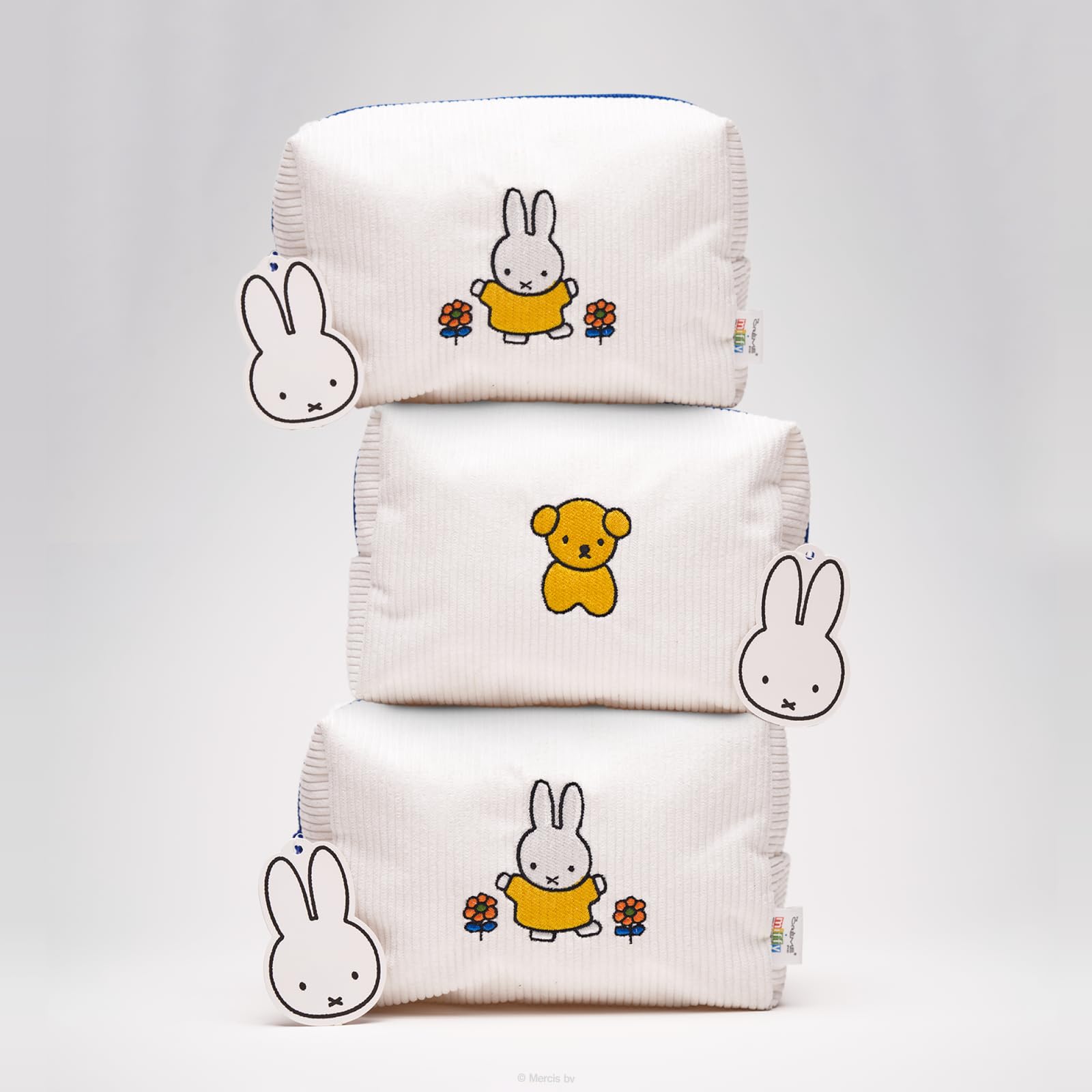 The Crème Shop Miffy open filled pouch showing organized essentials
