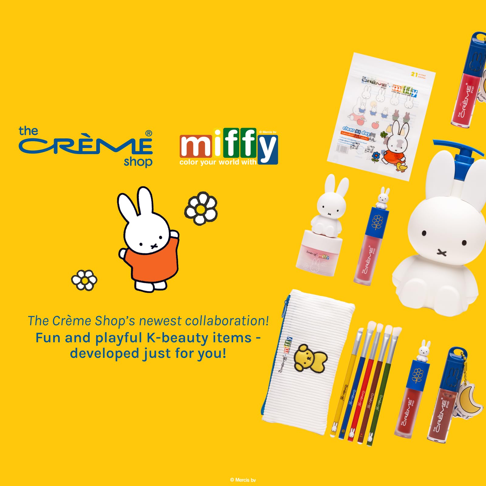 The Crème Shop Miffy beside handbag showing compact travel size