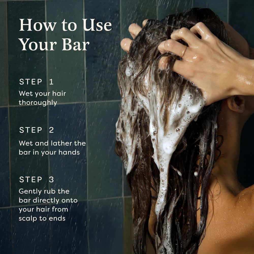 the earthling co. conditioner bar being applied through hair for easier detangling
