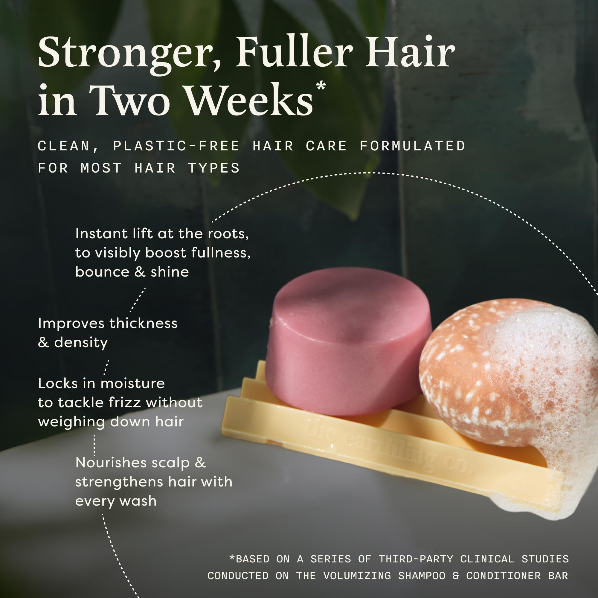 the earthling co. shampoo bar texture close-up that highlights moisturizing lather