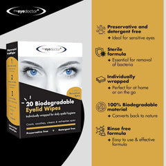The Eye Doctor single wipe unwrapped ready to clean lashes and soothe