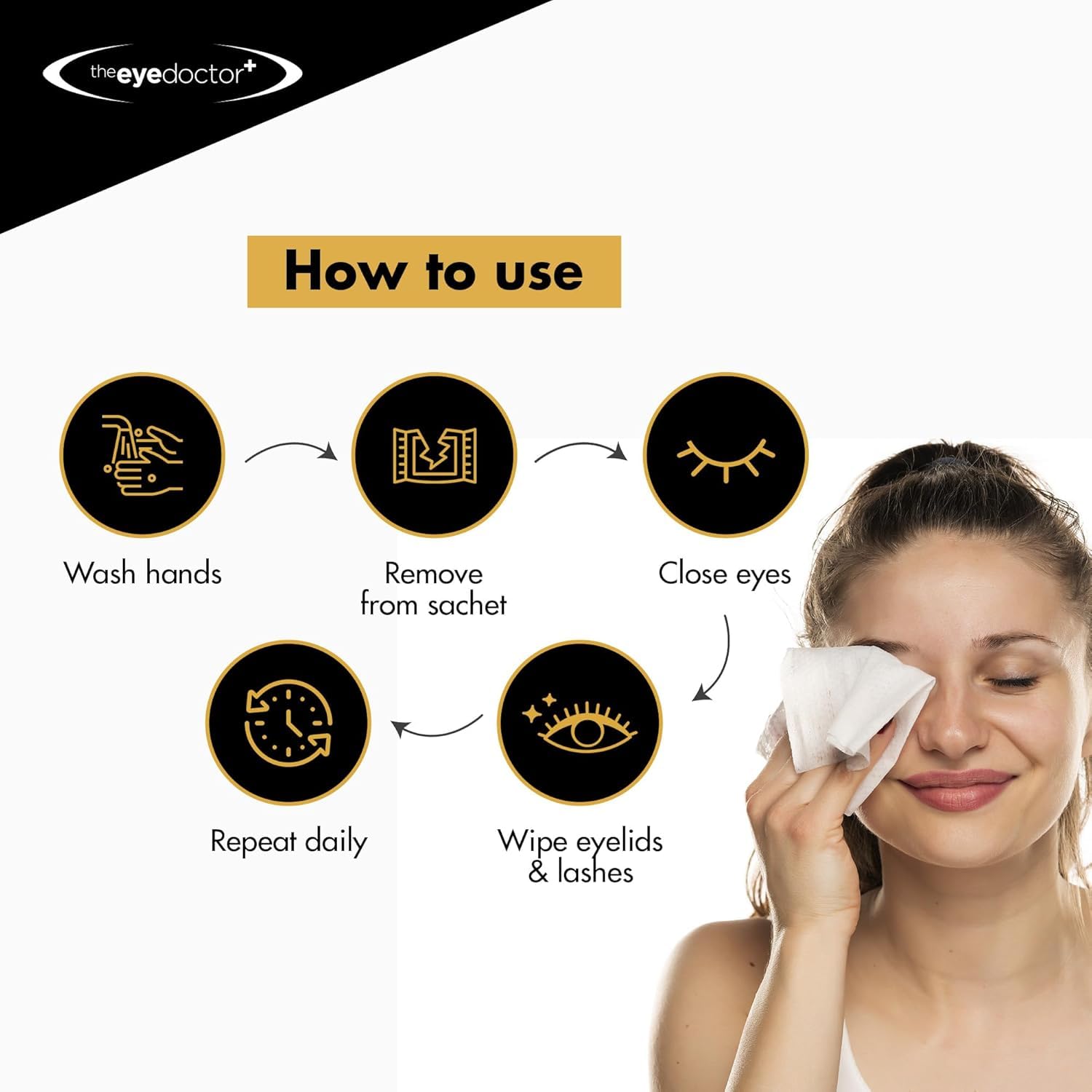 The Eye Doctor box in hand showing compact size and travel-friendly benefit