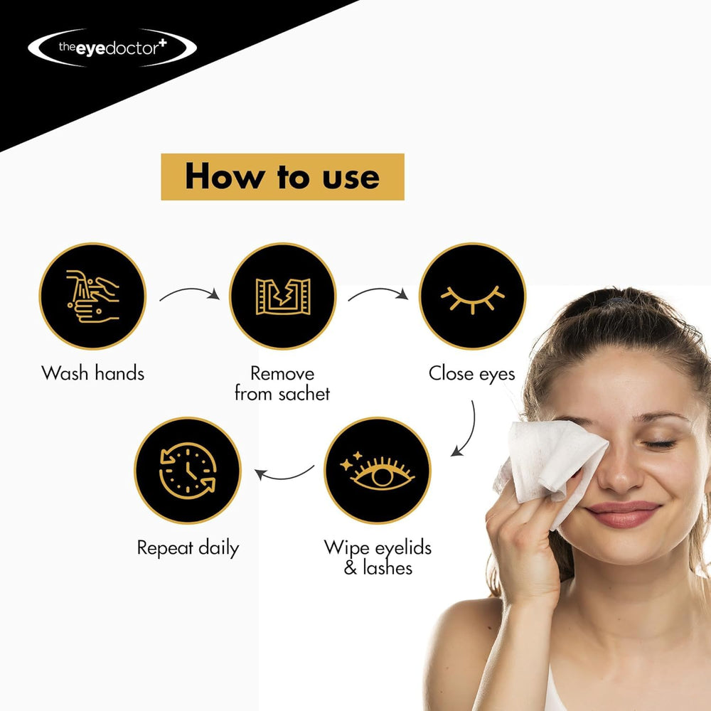 The Eye Doctor box in hand showing compact size and travel-friendly benefit