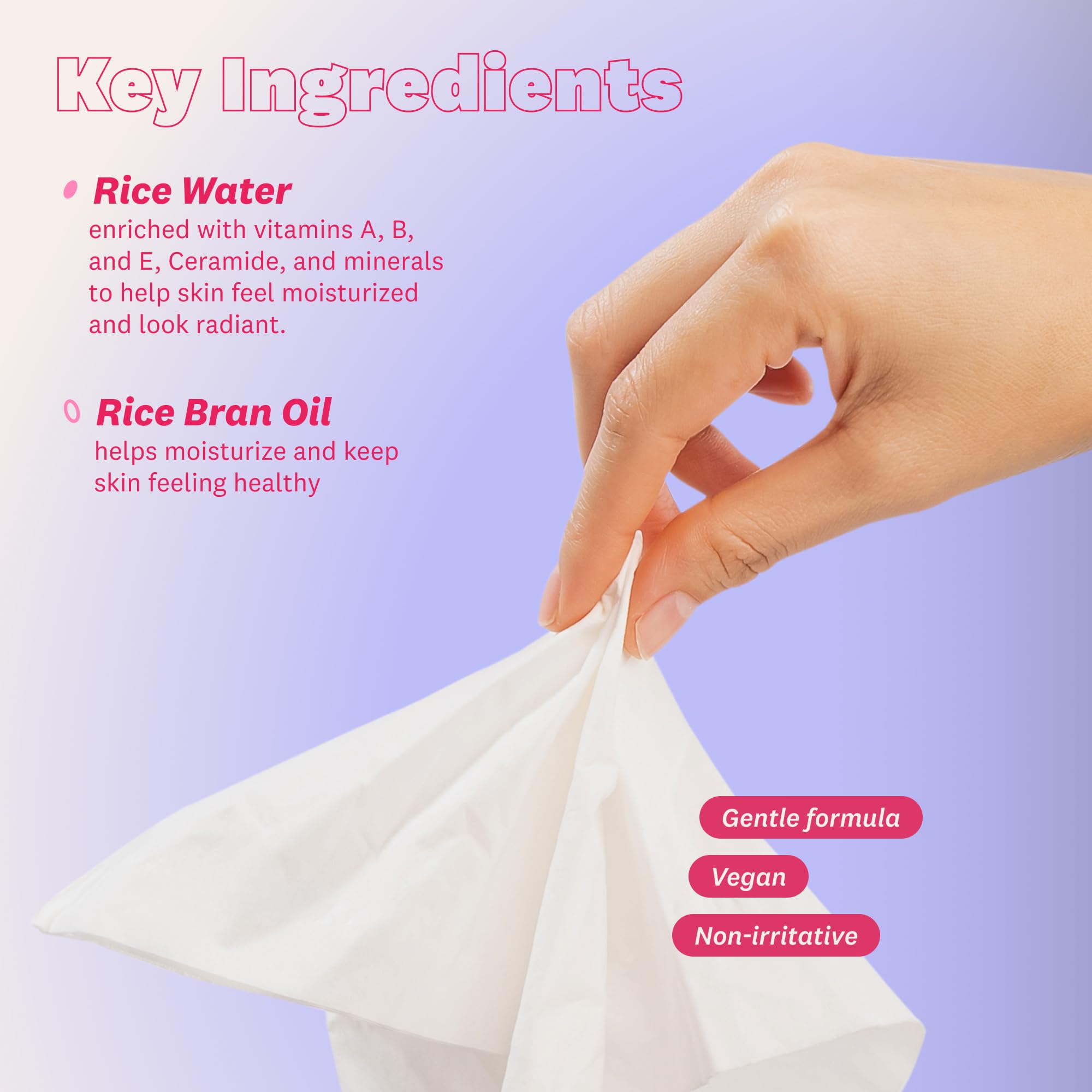 THE FACE SHOP ingredient label showing rice extract for hydration