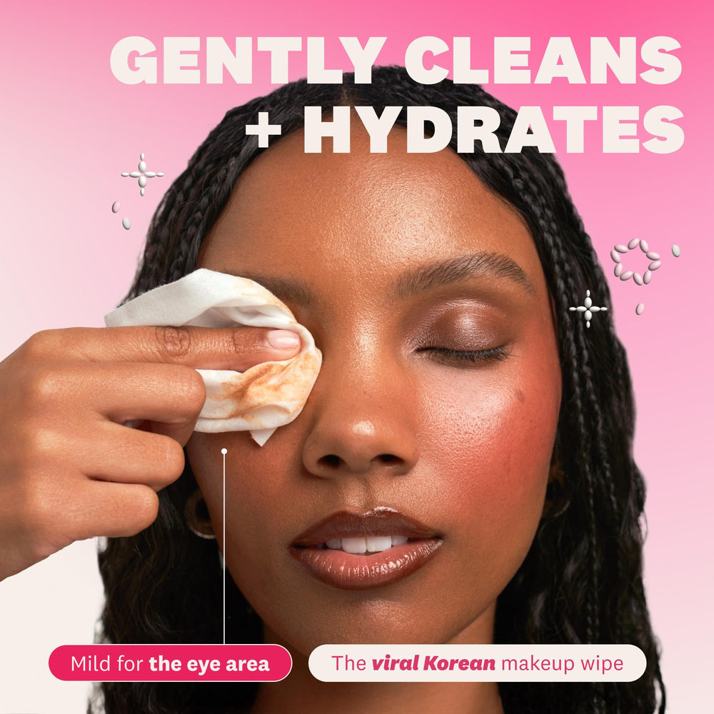 THE FACE SHOP single wipe unfolded demonstrating soft texture and ease