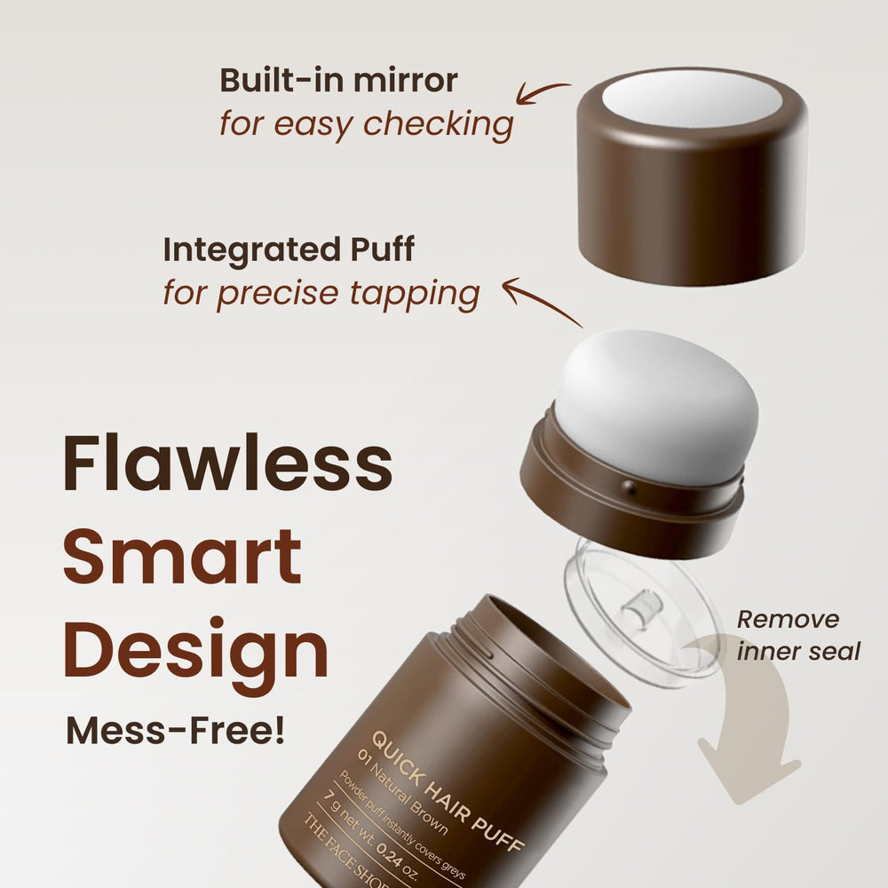 THE FACE SHOP before and after hairline swipe demonstrating fuller look