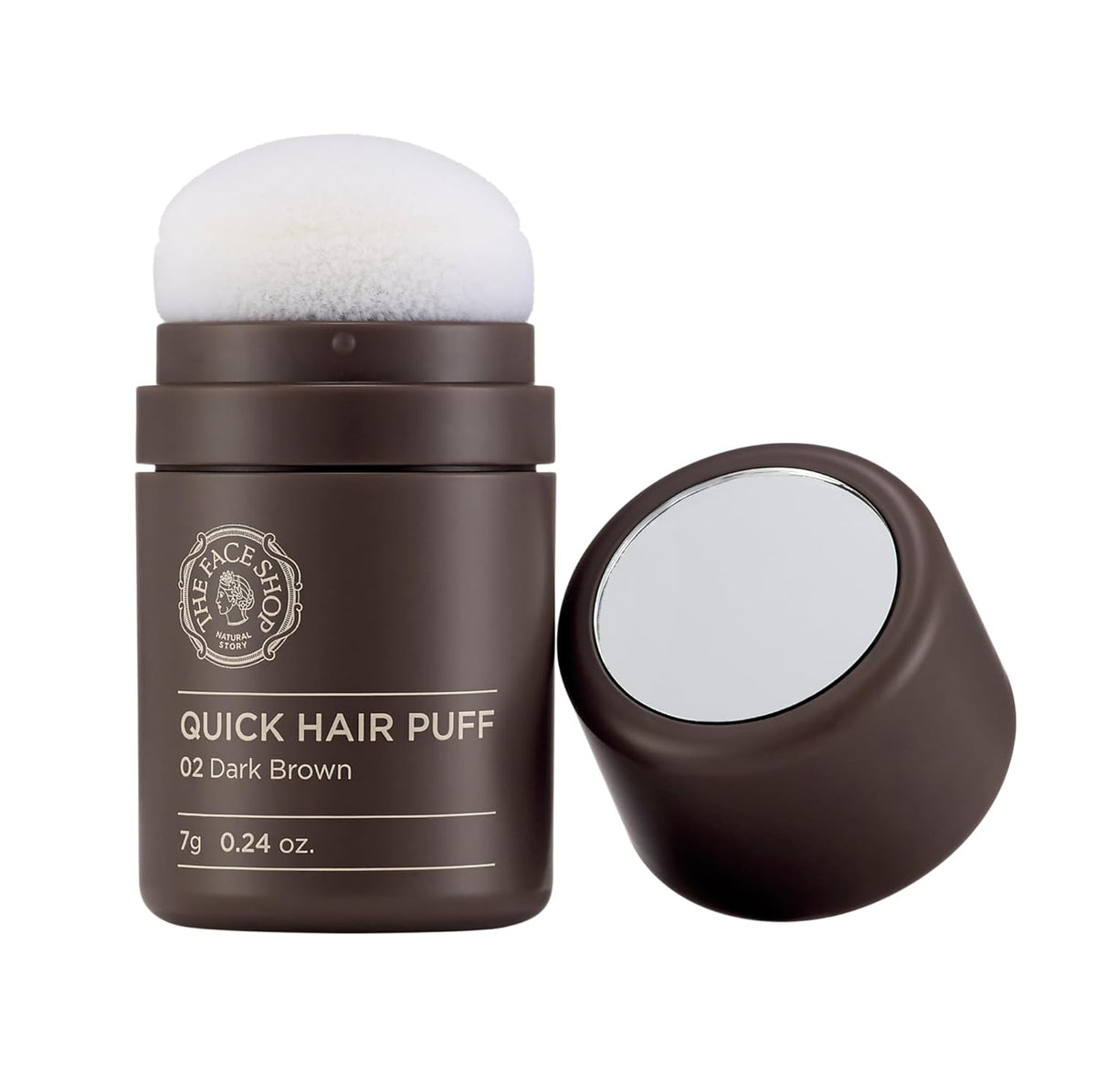 the face shop front packaging showing compact puff and brand, easy touch-up benefit