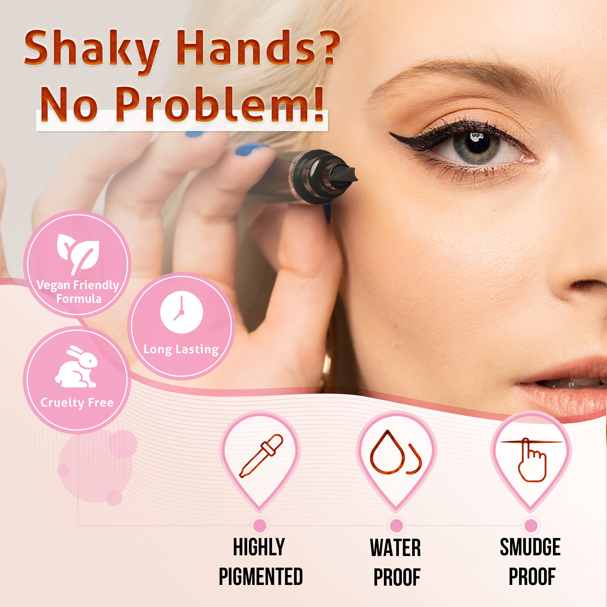 The Flick Stick stamp held in hand to show size and portability benefit