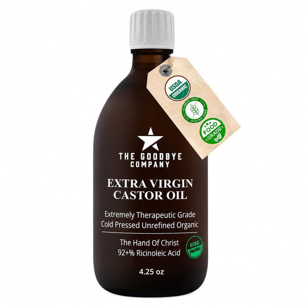 The Goodbye Company front packaging showing bottle and label, highlighting purity benefit