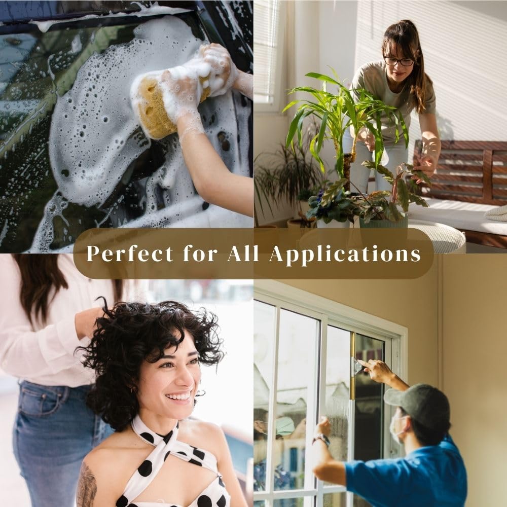 The Green Alcove spraying cleaning solution in workshop showing multi-task utility