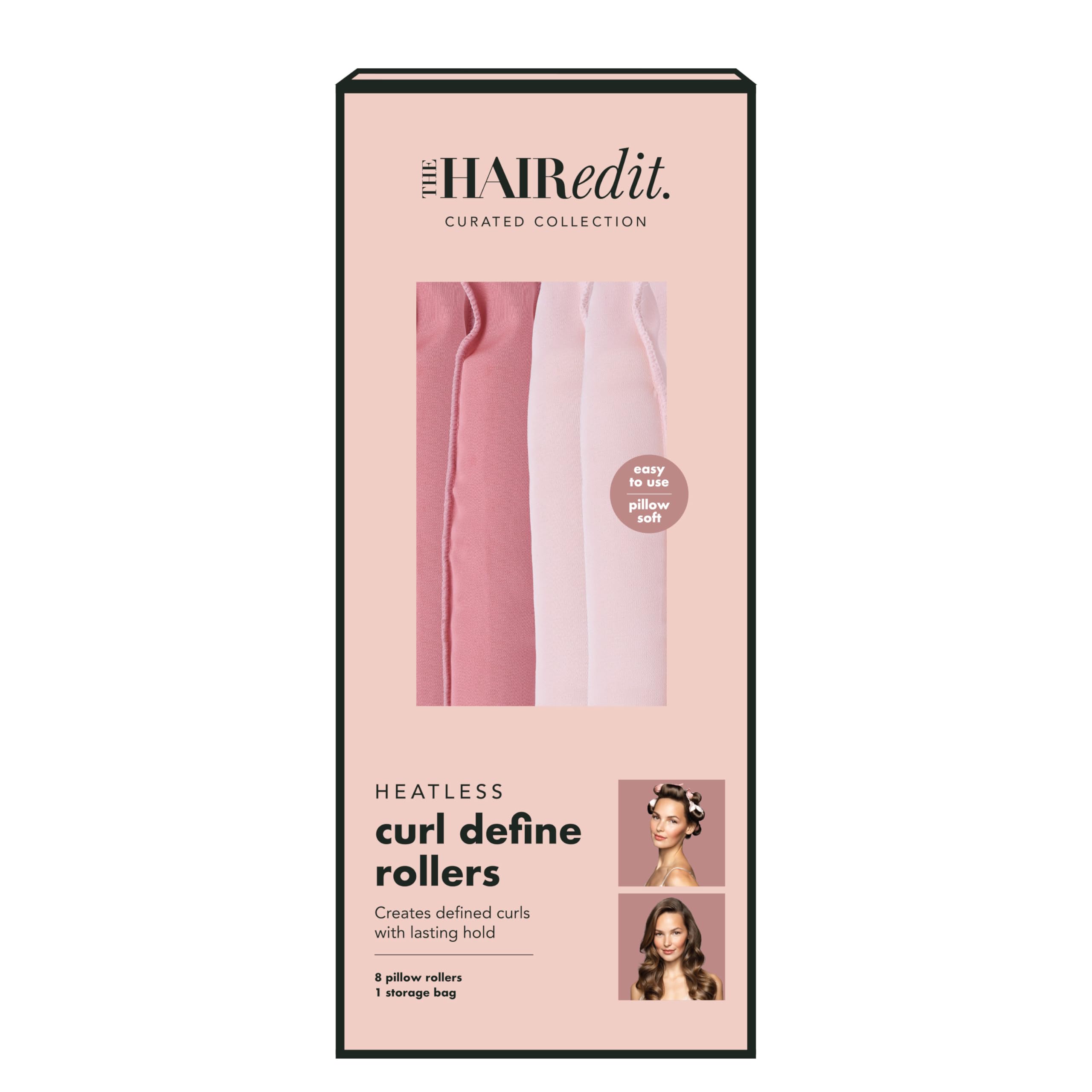 The Hair Edit before and after photos showing volumized waves without heat