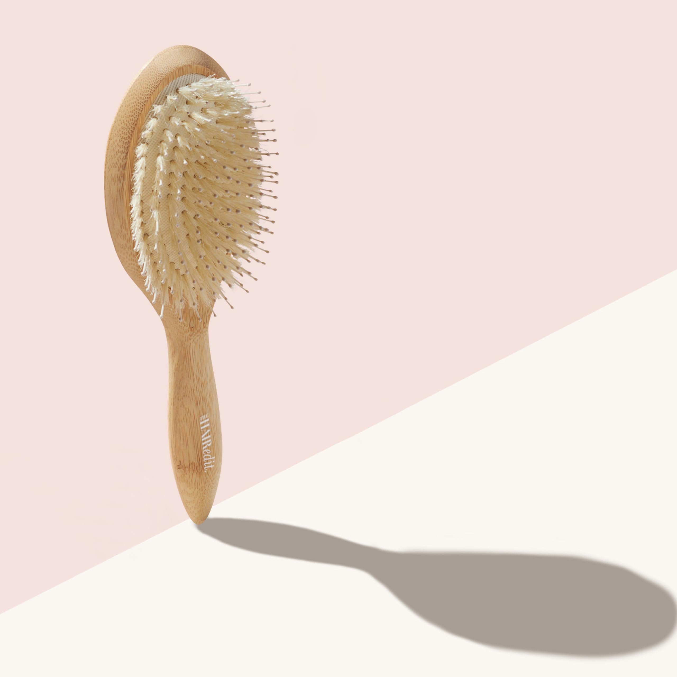 The Hair Edit back label showing eco materials and care information for durability