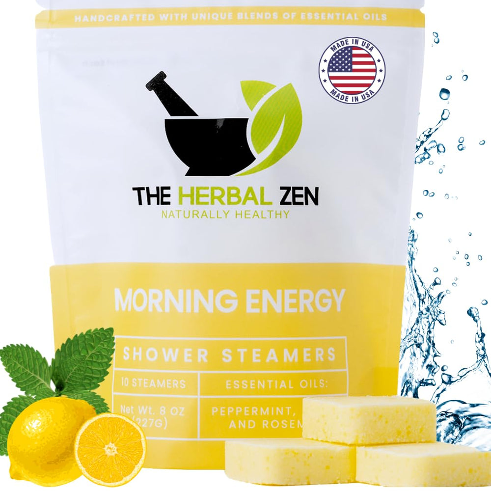 The Herbal Zen front packaging showing 10-pack and energizing scent benefit