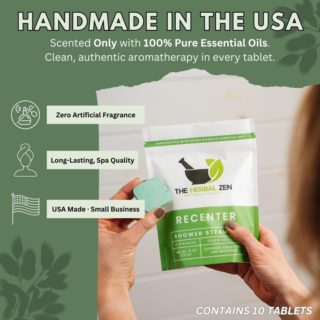 The Herbal Zen product label and ingredients list highlighting natural essential oils