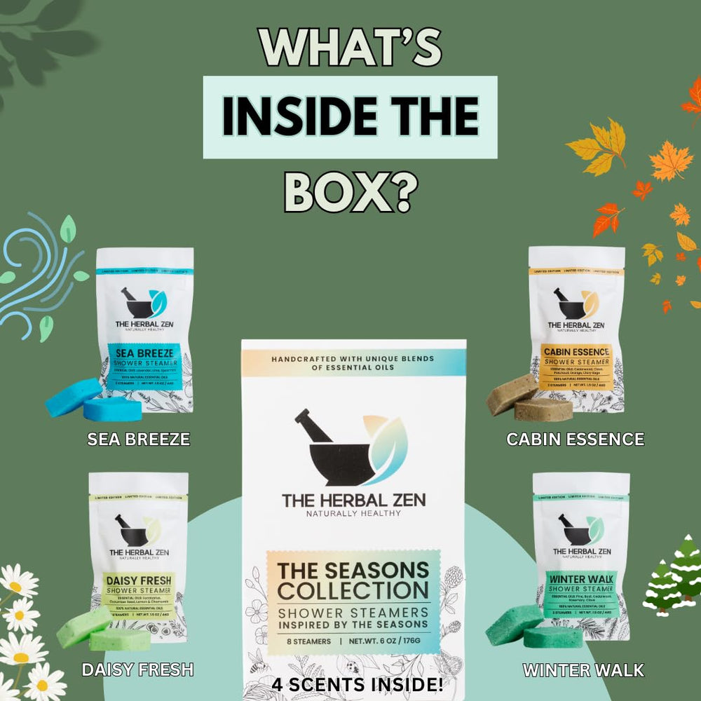 The Herbal Zen overhead of all variety steamers to show included blends