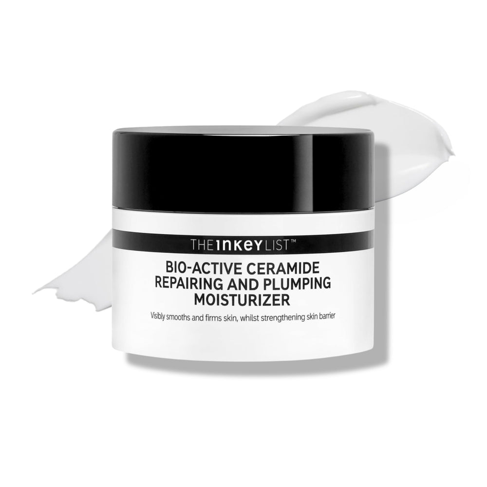 The INKEY List front packaging shot showing sleek jar and clear branding benefits visible presentation