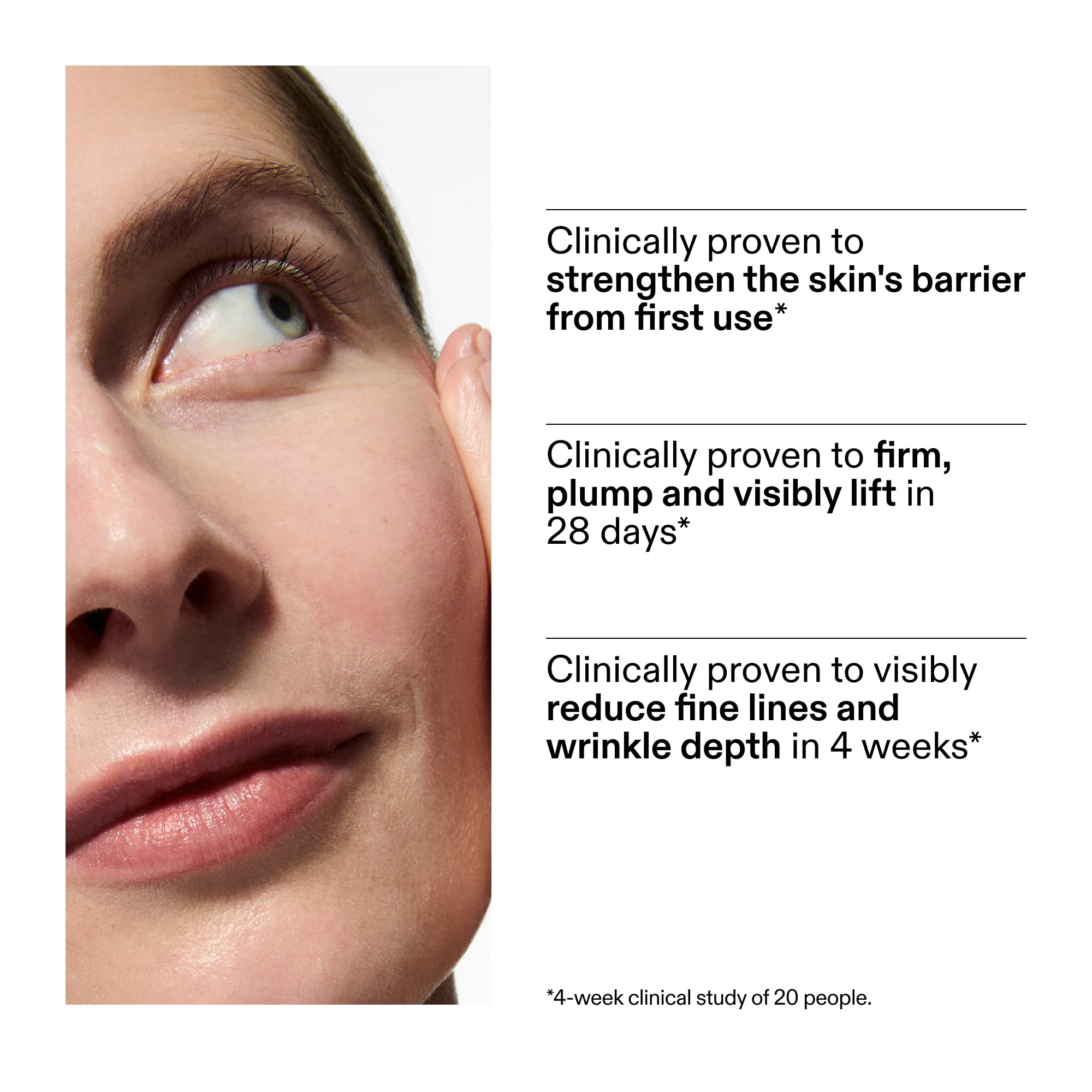 The INKEY List cream being applied to cheek demonstrating smooth spreadability and quick absorption