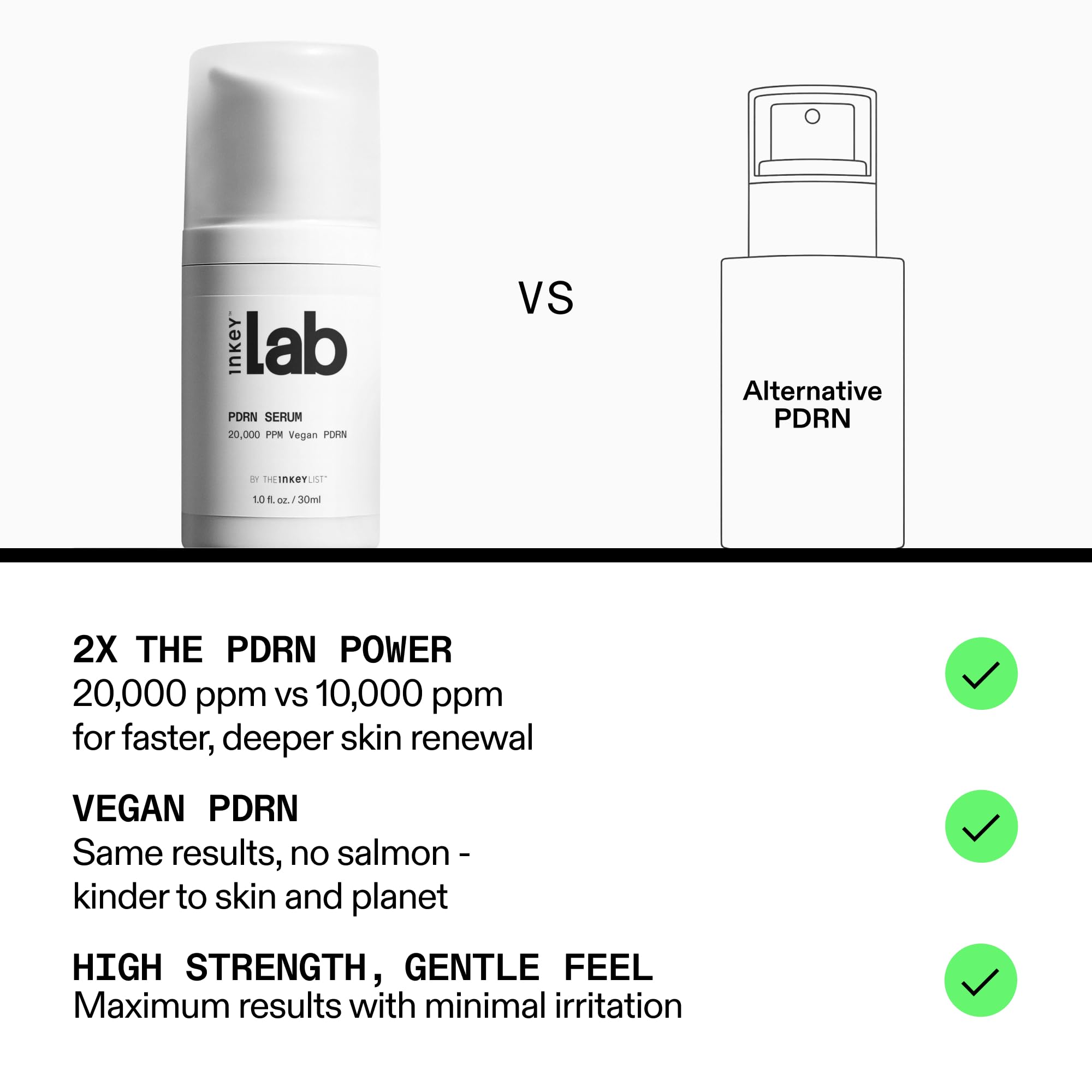 The INKEY List PDRN Serum held in hand to show compact 1.01 fl oz scale