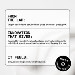 The INKEY List PDRN Serum translucent texture drop highlighting silky hydration