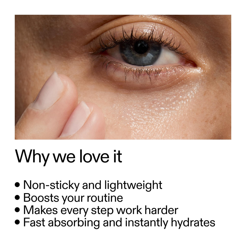The INKEY List dropper dispensing clear serum, demonstrates easy application