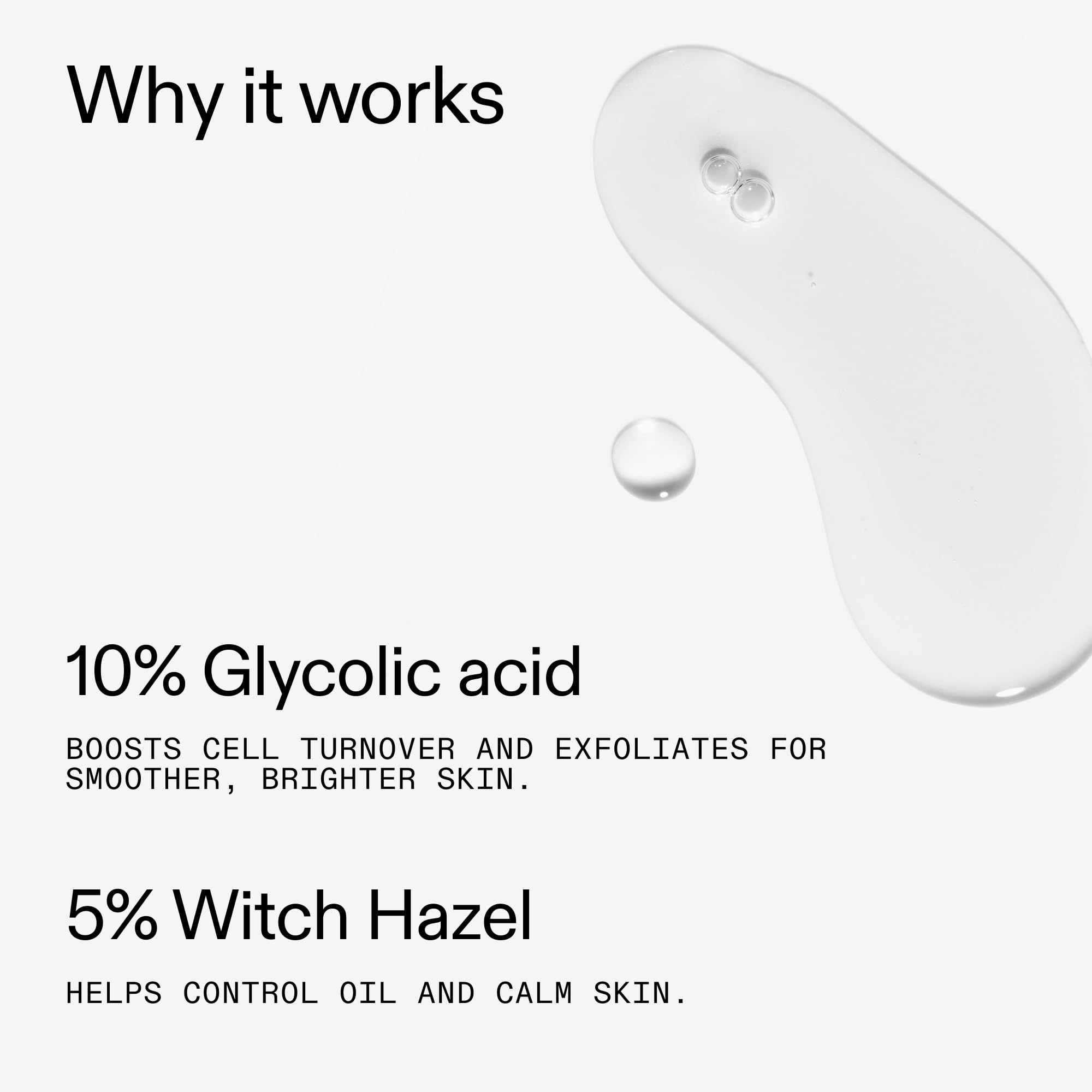 The INKEY List toner on a cotton pad being applied, showing easy nighttime use and exfoliation