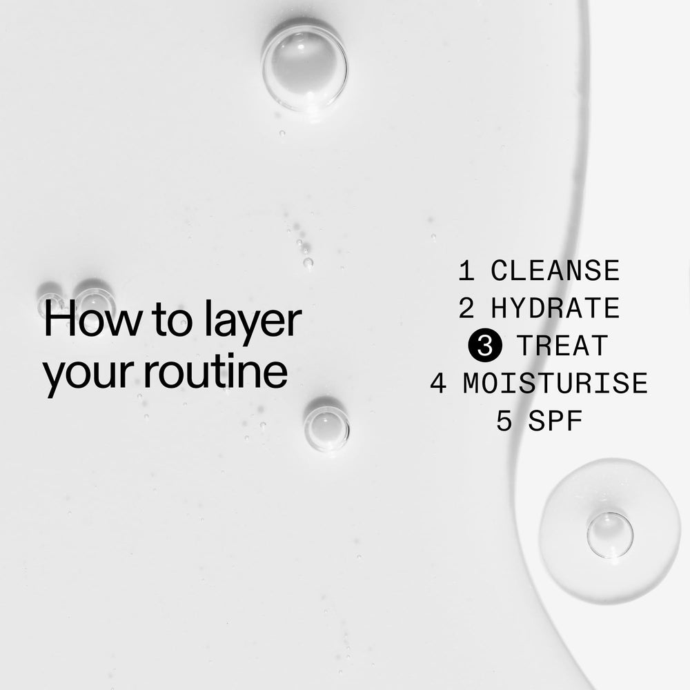 The INKEY List label close-up with ingredients, emphasizing glycolic acid and witch hazel benefits