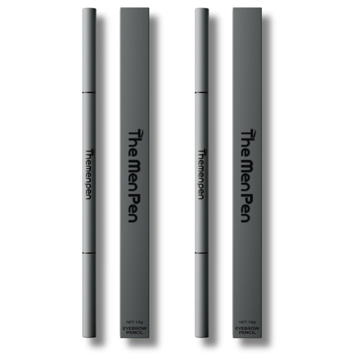 The Men Pen front packaging showing two black pens and benefits