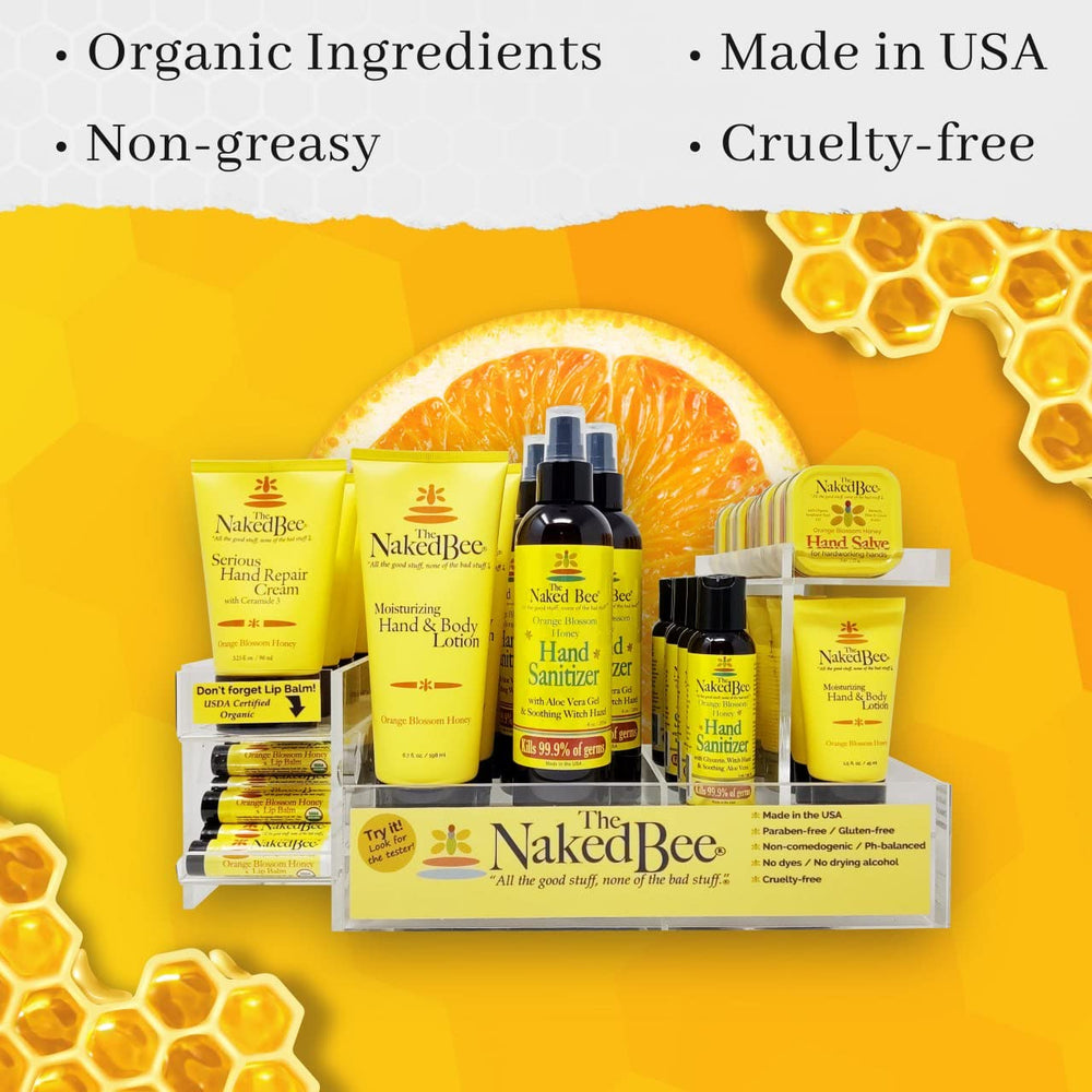 The Naked Bee open body butter jar showing rich cream for deep hydration