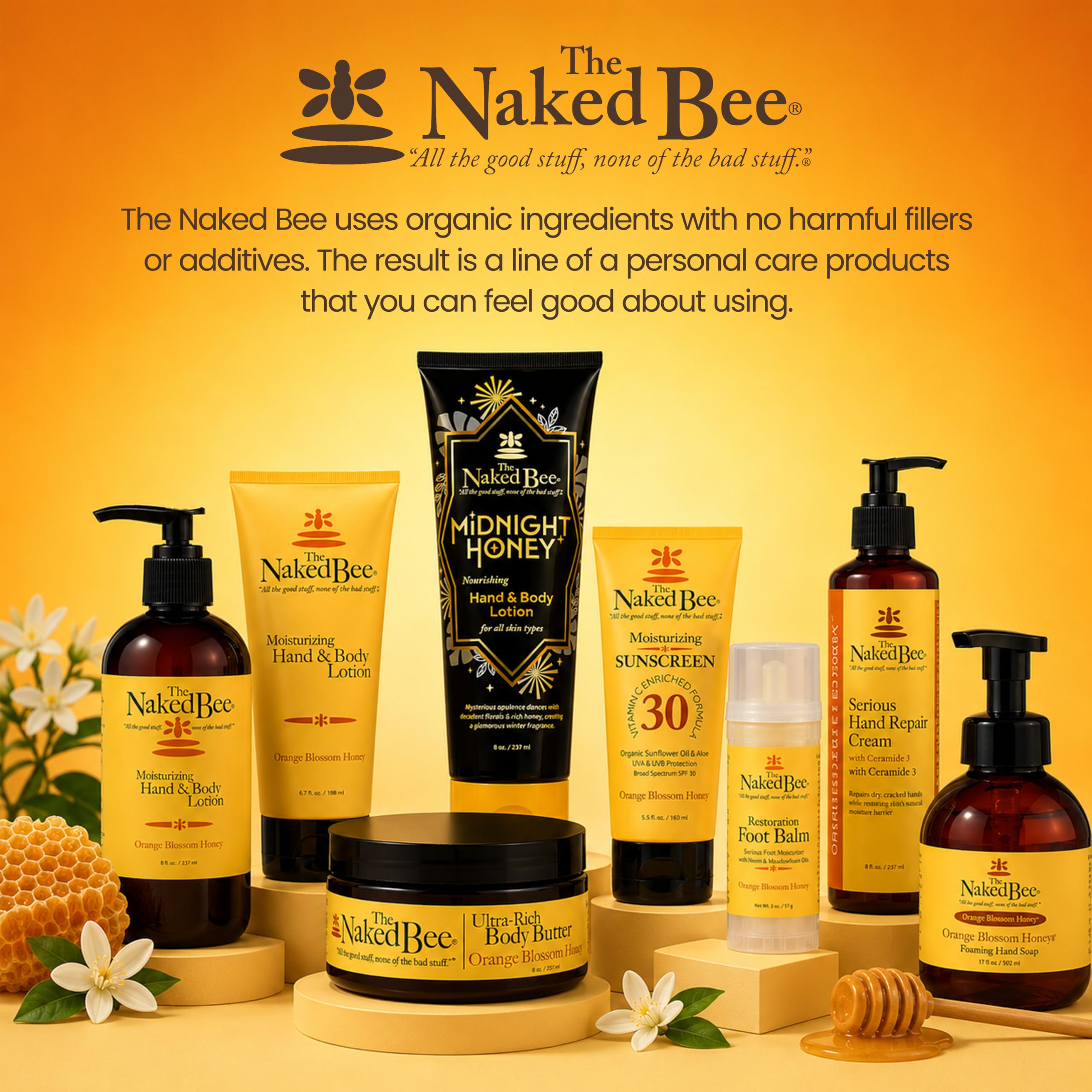 The Naked Bee bottle on bathroom counter suggesting daily routine