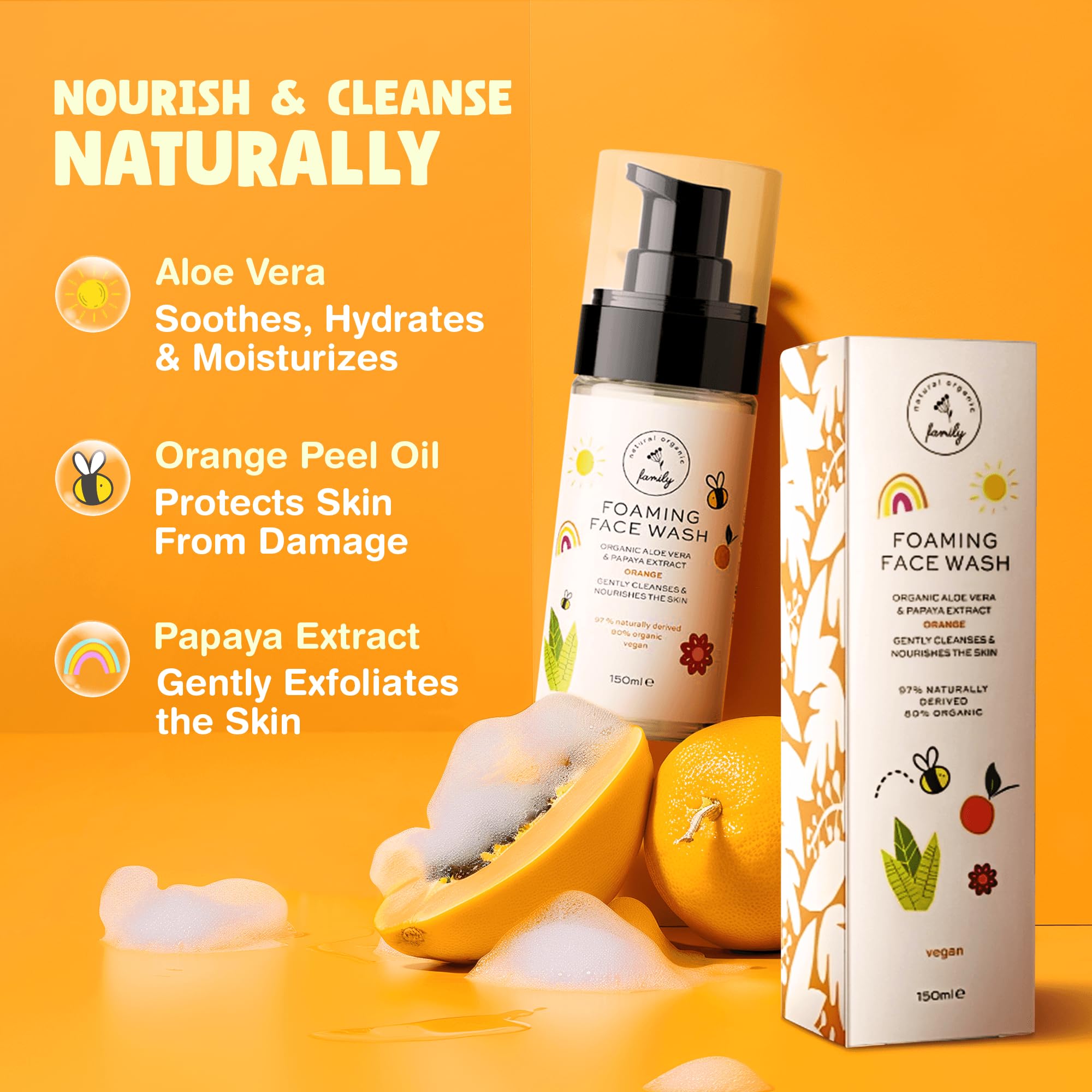 The Natural and Organic Family used in a child's bathroom routine encouraging habits