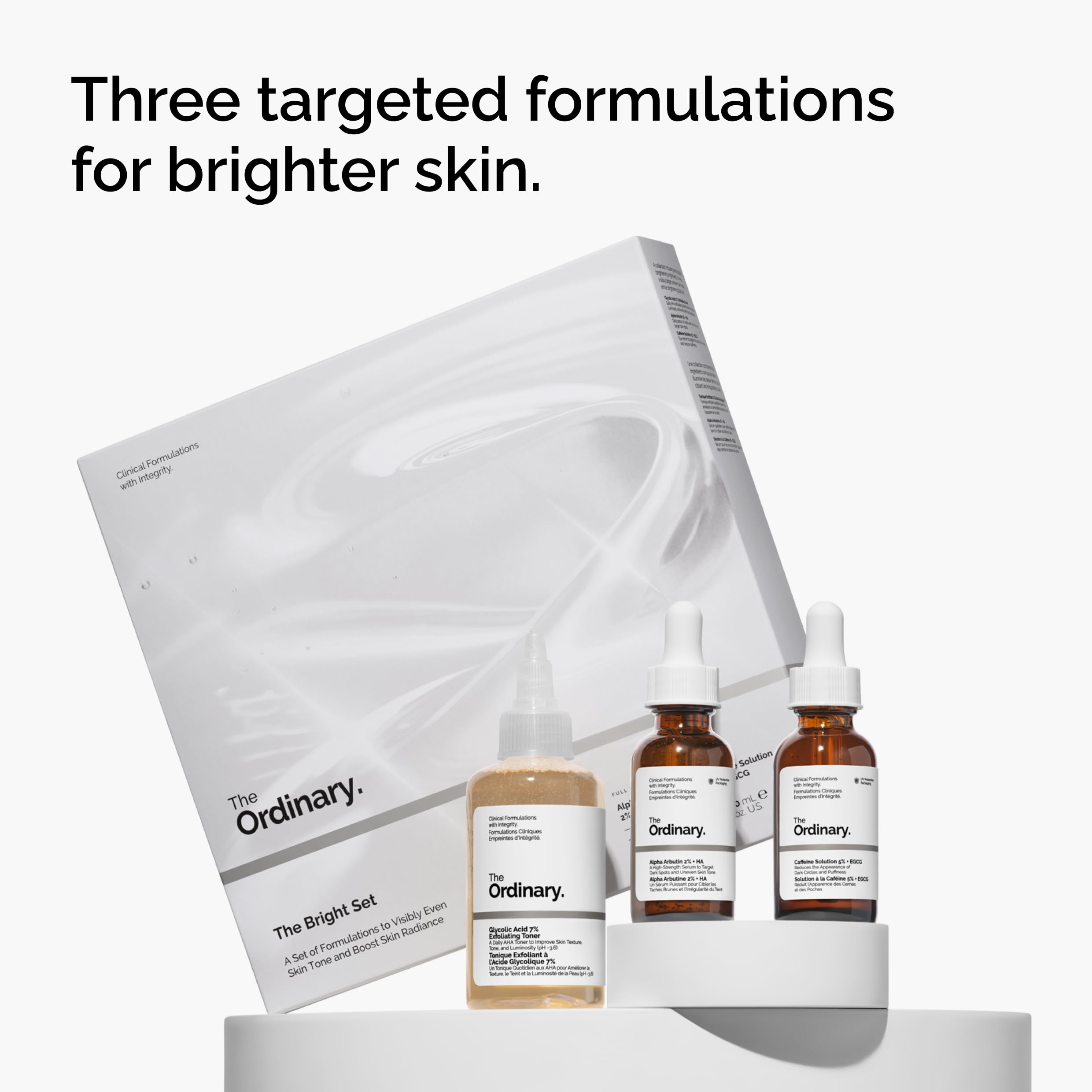 The Ordinary alpha arbutin serum dropper delivering precise brightening treatment