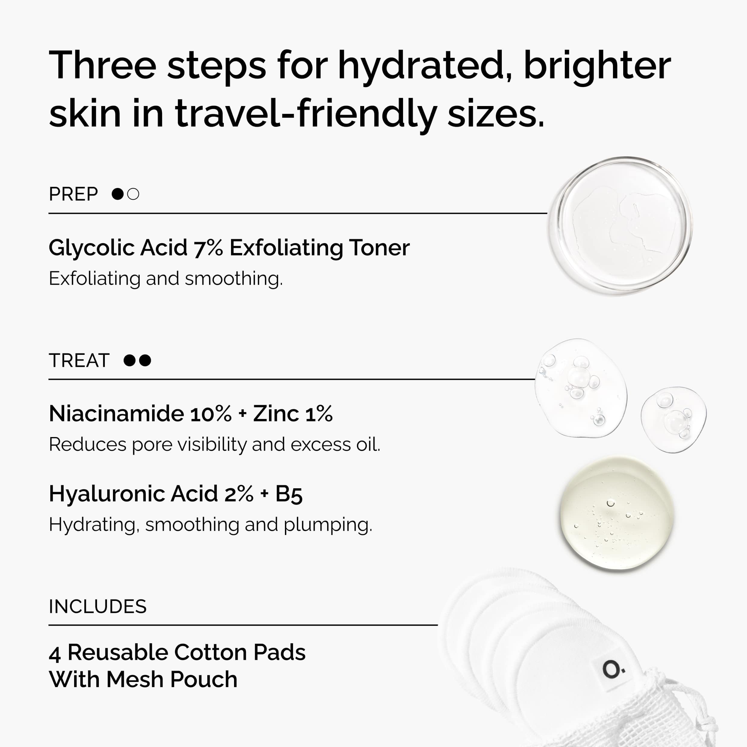 The Ordinary Glycolic Acid 7% Exfoliating Toner label close-up, clear instructions benefit